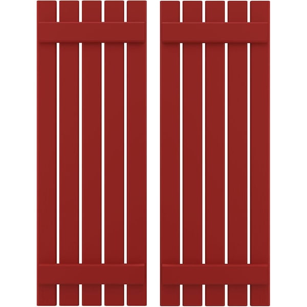 Ekena Millwork Americraft 5-Board, 2 Batten Exterior Real Wood Spaced Board-n-Batten Shutters, ARW101SB519X49BRH, PR ARW101SB519X49BRH - main